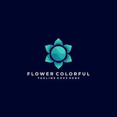 Fototapeta premium Vector Logo Illustration Flower Infinity Line Shape Colorful Style