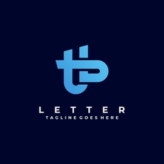 Fototapeta premium Vector Logo Illustration Abstract Letter T and B Colorful Style