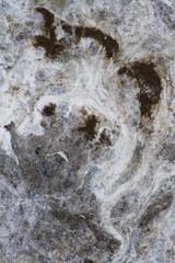 Abstract pattern from the dirty snow on the ground, shallow depth of field