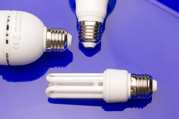 Energy saving light bulb to save money and electricity.