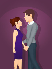 couple in love on a first date