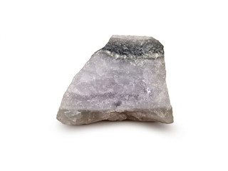 fluorite rock isolated on white background. fluorspar is the mineral form of calcium fluoride....