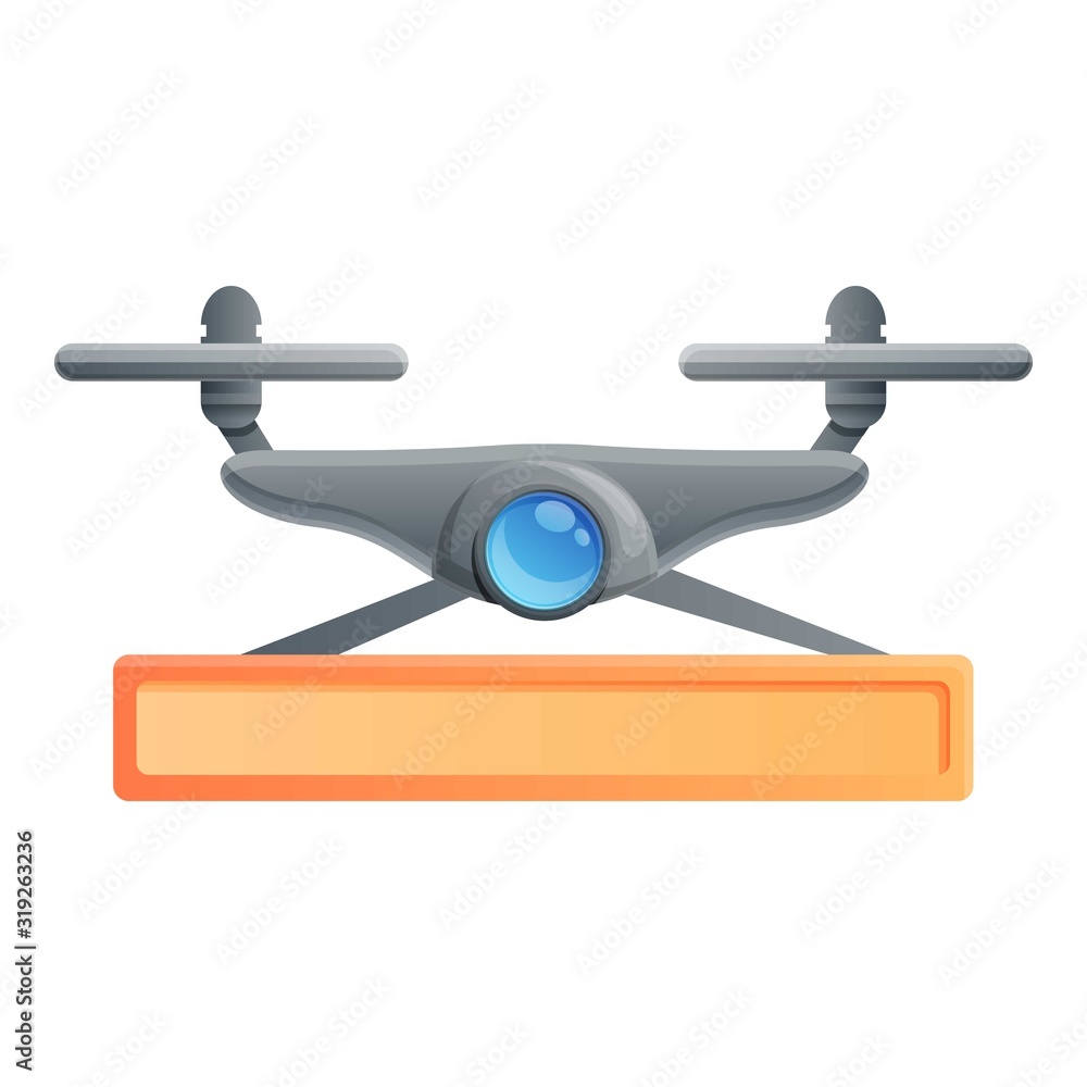Poster drone shipping icon. cartoon of drone shipping vector icon for web design isolated on white backgrou