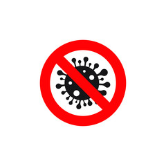 Stop virus sign isolated on white background. Vector illustration