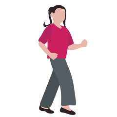Fototapeta premium vector, white background, flat style child girl
