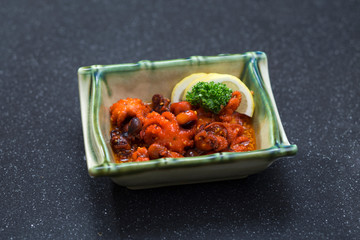 Tako udako squid or cattlefish Japanese food on dish