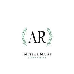 AR Initial handwriting logo vector	