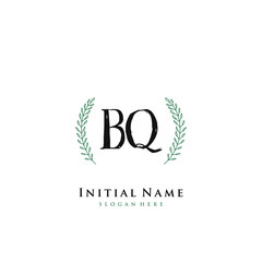 BQ Initial handwriting logo vector	