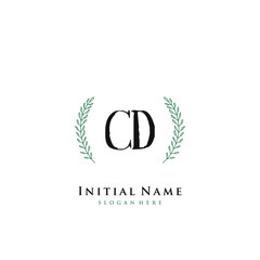 Fototapeta premium CD Initial handwriting logo vector 