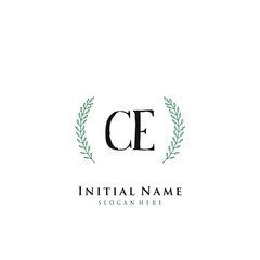 CE Initial handwriting logo vector	