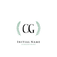 CG Initial handwriting logo vector	