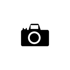 Photo camera icon. Attachment button. Logo design element