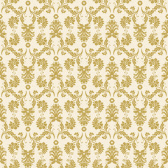 seamless vector  gold damask pattern