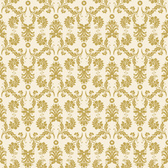 seamless vector  gold damask pattern