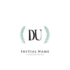 Fototapeta premium DU Initial handwriting logo vector 