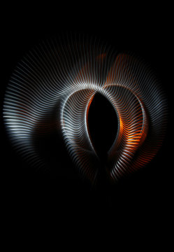 Multicolored twisted ordered parallel lines on a black background