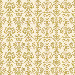 seamless gold decorative damask vector pattern