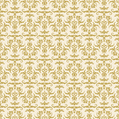 seamless gold decorative damask wallpaper pattern