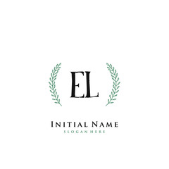 EL Initial handwriting logo vector	