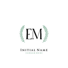 EM Initial handwriting logo vector	