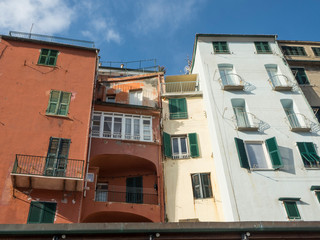 The village of Portovenere in La Spezia with its typical colorful houses once fishermen's houses today a tourist village of the Ligurian Riviera known by the name of the globe of poets