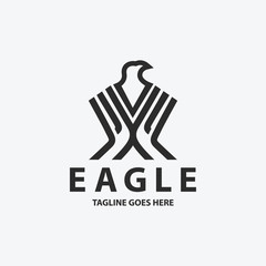 Eagle logo design template. Vector illustration