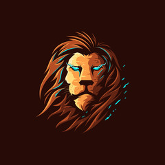 lion head vector logo illustration