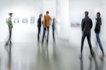 people in the art gallery center