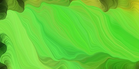card, poster or canvas design with smooth swirl waves background illustration with moderate green, very dark green and dark green color