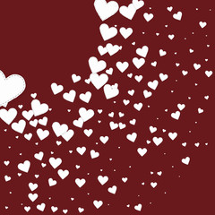 White heart love confettis. Valentine's day corner