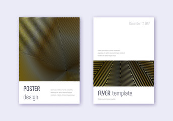 Fototapeta premium Minimalistic cover design template set. Gold abstr