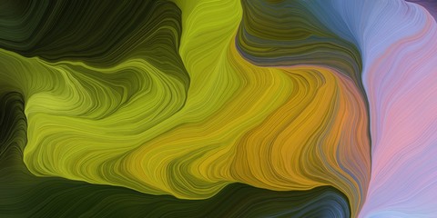 Obraz premium card, poster or canvas design with abstract waves design with olive, very dark green and pastel purple color