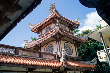 Fototapeta premium buddhist temple on sky background