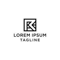 Abstract initial R square logo design template