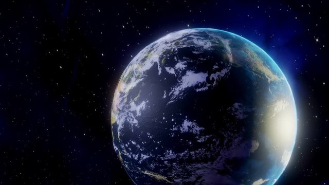 3D planet earth in space