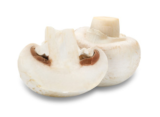 Two champignon mushroom