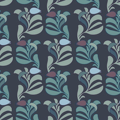 Modern seamless vector botanical colourful pattern with garden flowers vintage kitsch. Can be used for printing on paper, stickers, badges, bijouterie, cards, textiles. 