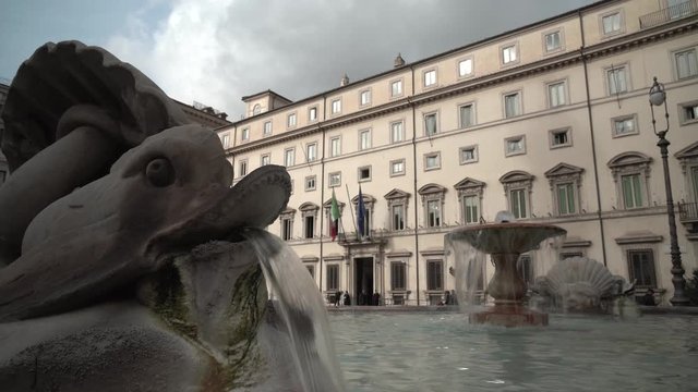 Roma, Italia. Palazzo Chigi, sede del Governo della Repubblica Italiana e residenza del presidente del Consiglio dei ministri.