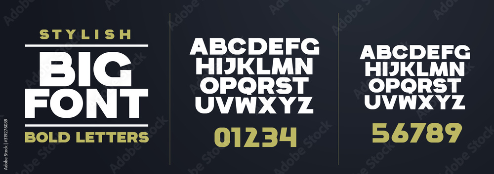 Poster font vector illustration. stylish bold large vector composite grotesque font. set of letters of the 