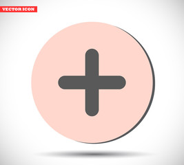 Plus vector icon , lorem ipsum Flat design