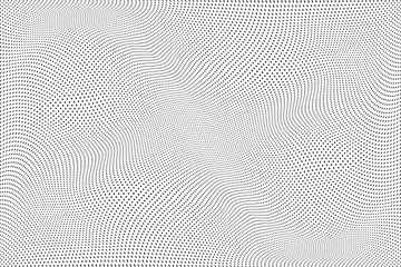 Fototapeta na wymiar Halftone dots illustration. Half tone mosaic pixels wavy background.