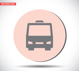 Bus vector icon , lorem ipsum Flat design