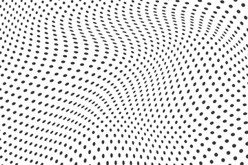 Naklejka premium Halftone dots illustration. Half tone mosaic pixels wavy background.