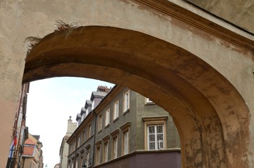 Arch in Warsaw old town, Poland