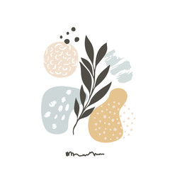 Modern abstract floral art vector leaves background isolated