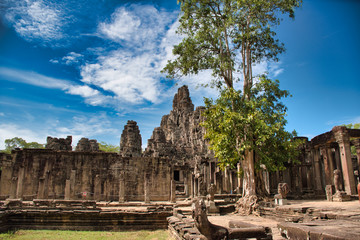 Phimeanakas Temple site among the ancient ruins of Angkor Wat