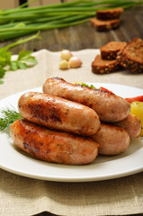Appetizing barbecue sausages