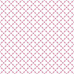 Geometric pink flower seamless pattern vector.  An illustration with decorative colors on isolated white background. For fabric, cloth, wallpaper, backdrop. Eps 10 vector, printable colors.