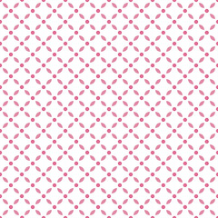 Fototapeta premium Geometric pink flower seamless pattern vector. An illustration with decorative colors on isolated white background. For fabric, cloth, wallpaper, backdrop. Eps 10 vector, printable colors.