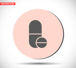 Pills vector icon , lorem ipsum Flat design